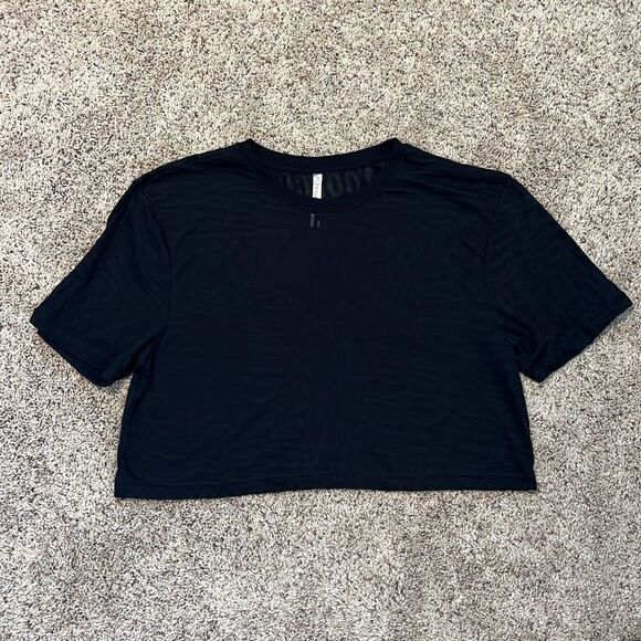 Fabletics Massy Arias Alivia Black Burnout Tee Large - Picture 1 of 5